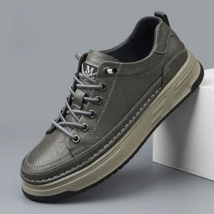 Scarpe casual in pelle da uomo autunno e inverno Scarpe da passeggio in vera pelle da lavoro alla moda Scarpe oxford stringate antiscivolo per esterni 1