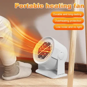 Riscaldatore elettrico da tavolo portatile per casa e ufficio, mini ventilatore ad aria calda per uso scrivania e scaldapiedi per un comfort accogliente 1