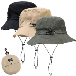 Cappello da pescatore pieghevole Panama Cappelli da sole anti-UV per esterni per uomo Donna Primavera Estate Visiere impermeabili ad asciugatura rapida Berretto da pescatore 1