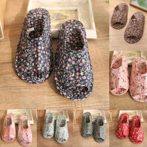 Pantofole in cotone per ragazze nuove donne pantofole per interni pastorali per la casa pantofole comode in cotone per uso domestico con suola morbida floreale calde 1