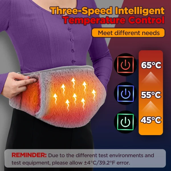 Cintura riscaldante elettrica USB Scaldamani 3 livelli Terapia riscaldata Cintura addominale Cintura riscaldante per utero mestruale Riscaldatore portatile 2
