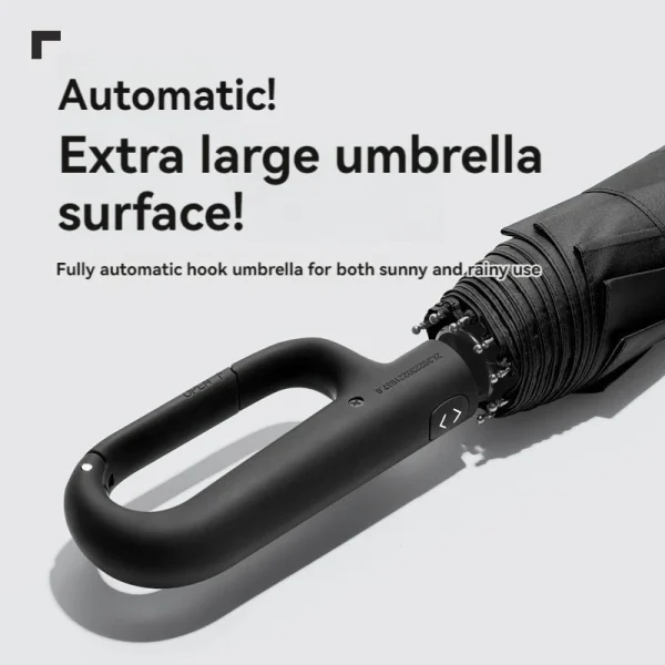 Ombrello da uomo completamente automatico con design ad anello e fibbia a 20 costole, pieghevole, extra large, resistente, doppio ombrellone da DONNA 2