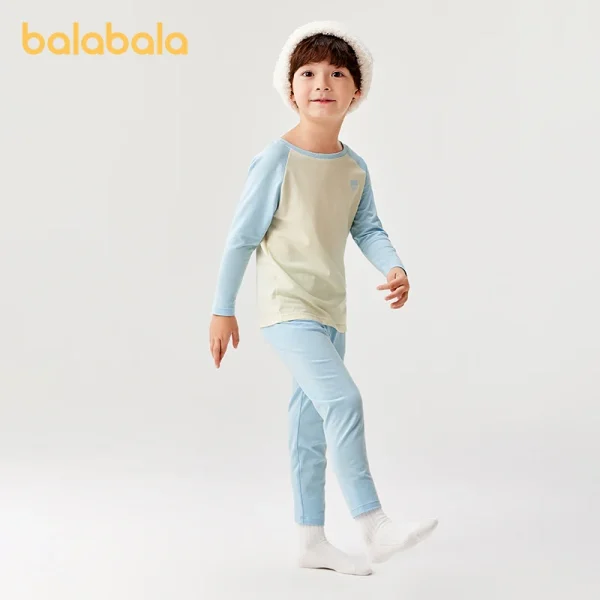Balabala Set di biancheria intima termica per bambini Intimo per ragazzi e ragazze Autunno Comodo pigiama a strati base per bambini piccoli a grandi 5