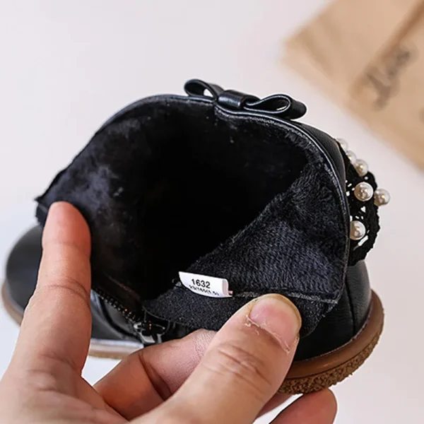 Nuovi stivali da bambino autunno/inverno per ragazze in pelle reticolo pera scarpe da principessa antiscivolo moda stivali da bambina EU 16-25 6
