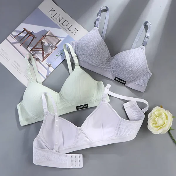 Intimo sportivo per adolescenti Ragazza senza cuciture Reggiseno da allenamento senza ferretto Abbigliamento reggiseno di piccole dimensioni per ragazza della scuola morbida e delicata sulla pelle 2