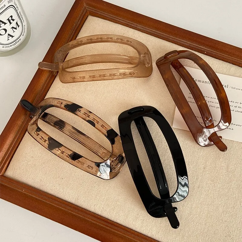 Eleganti semplici fermagli per capelli ovali vuoti coreani fermagli per capelli spessi mollette forcine per donne accessori per capelli copricapo per ragazze regali 6