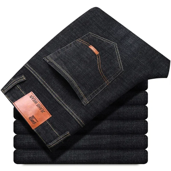 Nuovi uomini leggeri di lusso elasticizzati pantaloni slim fit comodi morbidi pantaloni di jeans casual dritti moda business abbigliamento di marca maschile 2