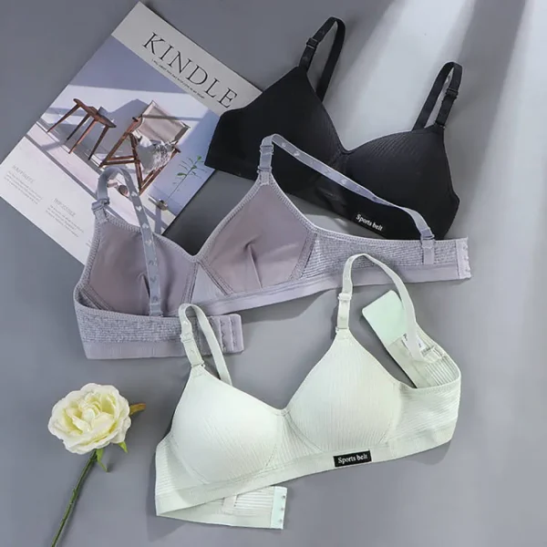 Intimo sportivo per adolescenti Ragazza senza cuciture Reggiseno da allenamento senza ferretto Abbigliamento reggiseno di piccole dimensioni per ragazza della scuola morbida e delicata sulla pelle 4
