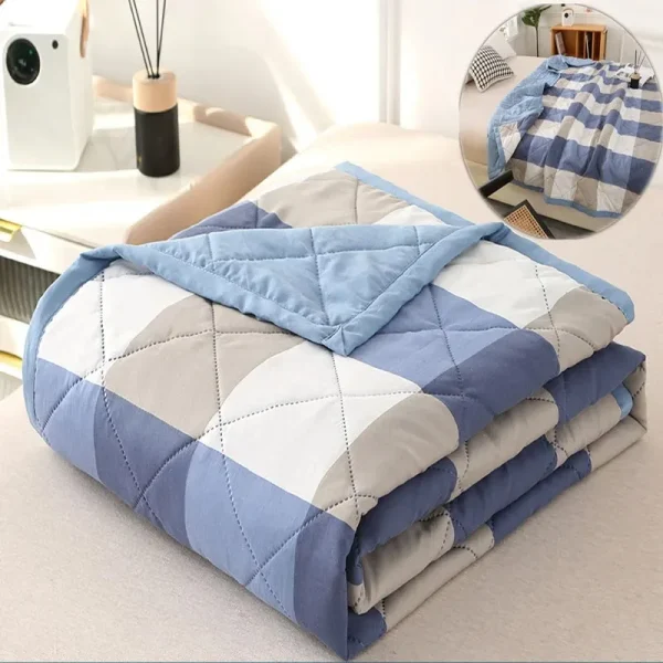 Trapunta in cotone lavato Aria condizionata Coperta trapuntata sottile Copriletto per letto singolo matrimoniale queen king size Plaid estivo 6