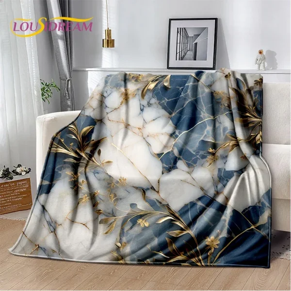 2025 New Style Colour Gold Marble Luxurious Blanket,Soft Throw Blanket for Home Bedroom Bed Sofa Travel Picnic Cover Kid Gift 1