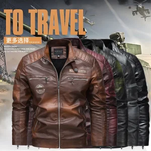 Giacche in pelle casual da uomo nuove di qualità 7XL Autunno Inverno Uomo Colletto alla coreana Giacche in pelle da moto Cappotto in pelle vintage 1
