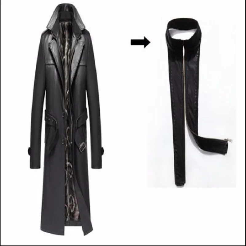 Batmo 2024 nuovo arrivo autunno inverno vera pelle trench da uomo addensato, giacca di pelle da uomo, soprabito lungo plus-size S-5XL 2