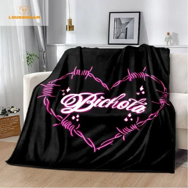 Coperta Karol G Bichota personalizzata calda peluche accogliente casa ragazza coperta per la cameretta comoda coperta leggera per divano 5