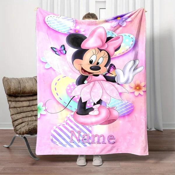 Nome personalizzato Coperta personalizzata Disney Stitch Princess Cars Stampa Coperta Compleanno Regalo di Natale Divano letto Coperta da campeggio 6