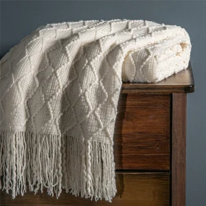 Calde coperte lavorate a maglia per letto Copridivano invernale Copriletto Coperta morbida anti-pilling Coperta in rilievo tinta unita Decorazione nordica 1