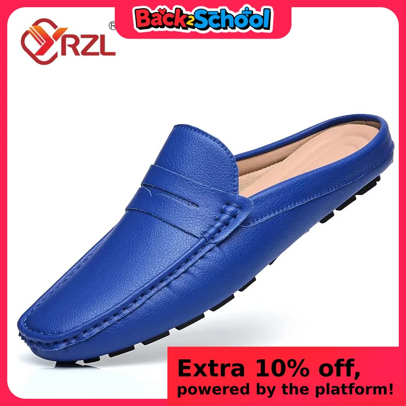 YRZL mocassini estate Slip on mezze scarpe per uomo pantofole in pelle PU Casual traspirante comodi mocassini mocassini scarpe Casual da uomo 1