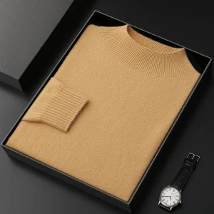 Prima linea pronta da indossare mezzo dolcevita maglione lavorato a maglia in cashmere pullover da uomo autunno inverno camicia base calda abbigliamento da uomo 1