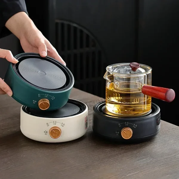 Stufa elettrica in ceramica Stufa da tè per la casa Ufficio Tea Brewer Piastra riscaldante elettrica adatta per tè/caffè Auto Mantieni caldo 3