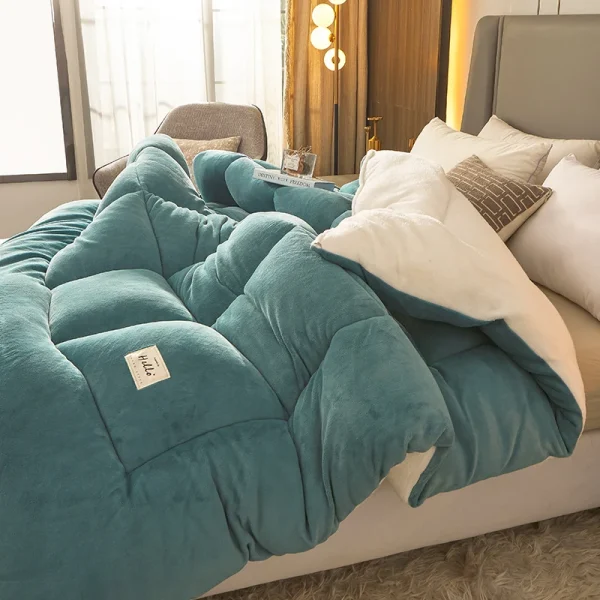 Trapunta doppia addensata piumino invernale molto caldo agnello Cashmere lana trapunta addensare coperta trapunte Core per letto matrimoniale Queen220x240 1