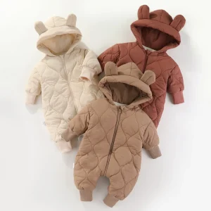2025 Autunno Inverno Infantile Bambino Con Cappuccio Tutina Foderata In Pile Addensato Abbigliamento In Cotone Per Bambini Imbottito In Cotone Harbin Abbigliamento 1