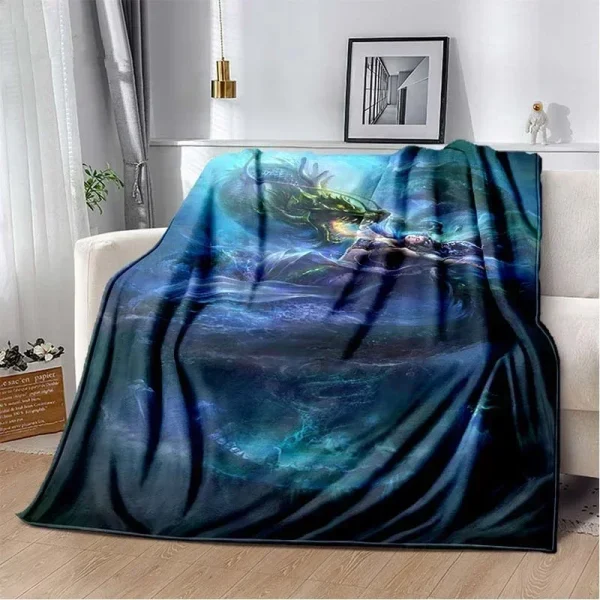 Coperte da tiro alla moda con drago cinese, copriletti morbidi in flanella calda e accogliente per divano letto, viaggi, campeggio, regali di compleanno di Natale 3