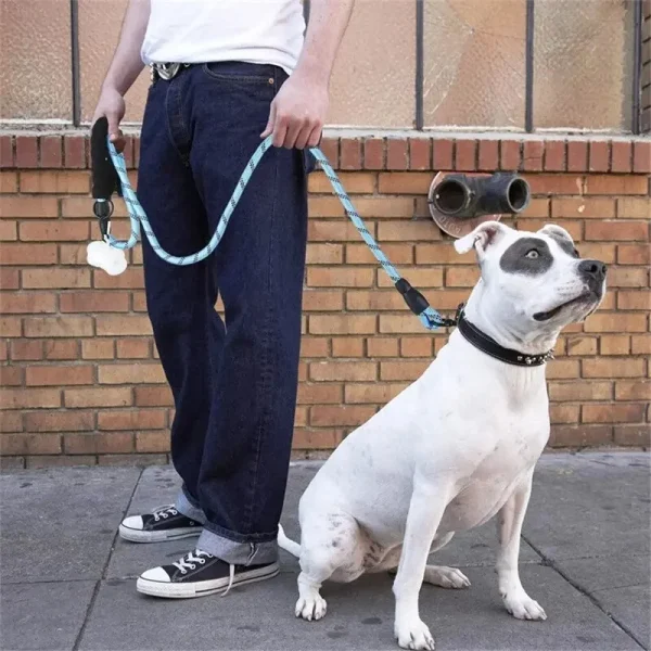 Guinzaglio riflettente per cani con comoda impugnatura imbottita-doppia corda di trazione resistente per cani forti-migliora la sicurezza e il Contr 6
