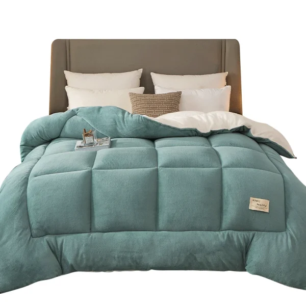 Trapunta doppia addensata piumino invernale molto caldo agnello Cashmere lana trapunta addensare coperta trapunte Core per letto matrimoniale Queen220x240 6