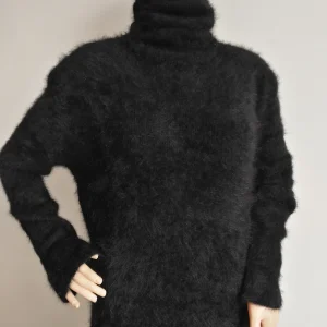 2025 delle nuove donne visone maglione di cashmere maglione lavorato a maglia abito lungo maglione signore dolcevita cappotto spedizione gratuita JN461 1