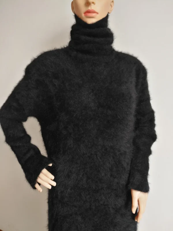 2025 delle nuove donne visone maglione di cashmere maglione lavorato a maglia abito lungo maglione signore dolcevita cappotto spedizione gratuita JN461 1