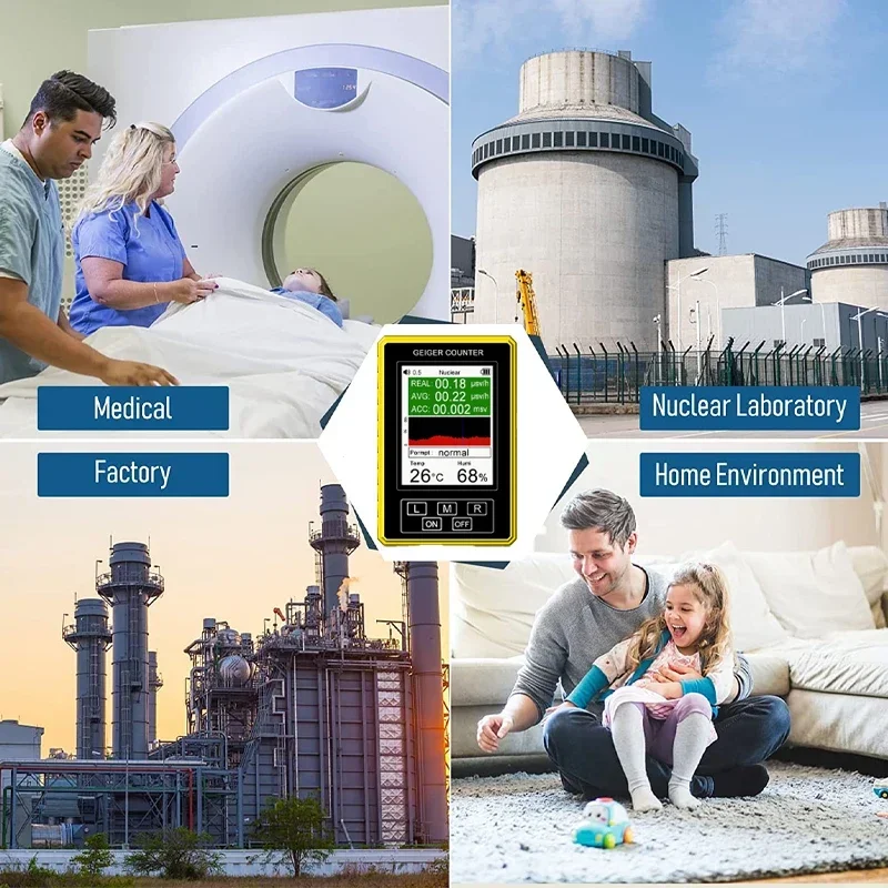 Tester accurato contatore Geiger EMF 2 in 1 BR-9C-XR-3 Pro Display digitale portatile Rilevatore nucleare di radiazioni elettromagnetiche 6