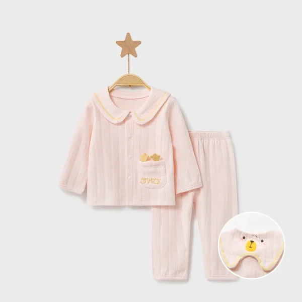 Set intimo per bambini Pigiama in morbido cotone per bambini Ragazzi Ragazze Bambino Primavera Autunno Simpatico cartone animato Manica lunga Indumenti da notte per la casa 3