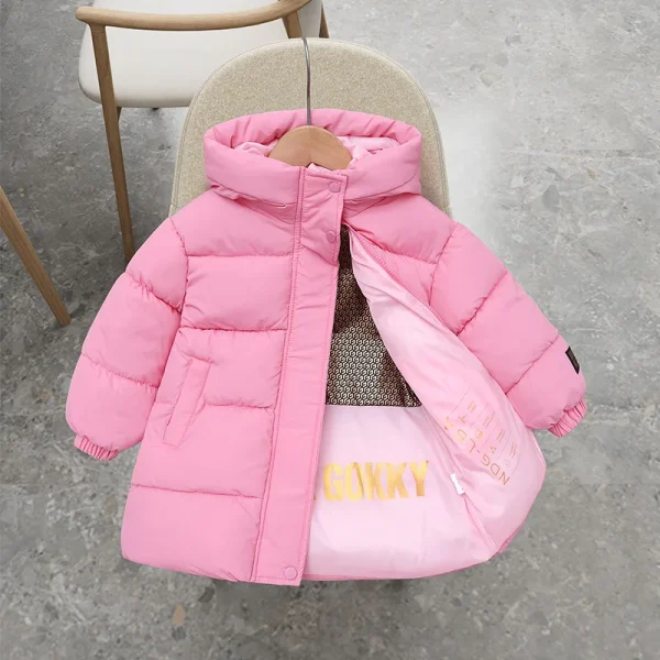 Inverno nuovi bambini medio lungo spesso caldo giacca imbottita ragazzi ragazze bambini medi giacca imbottita con cappuccio ragazzo 5