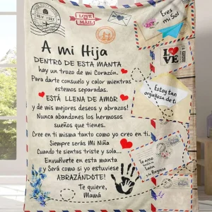 Coperta di flanella Super morbida per mia figlia figlio figlia da mamma papà versione spagnola divano letto coperte da tiro regali di compleanno 1