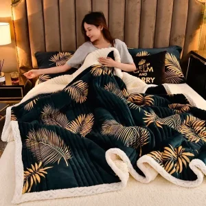 Morbida e soffice coperta invernale calda Addensare lana d'agnello Coperte calde autunnali per letto Velluto al latte Comoda coperta per divano 1
