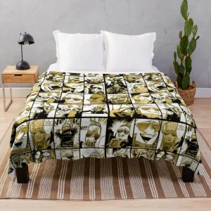 Microfono presente (versione a colori) - Collage My Hero AcademiaThrow Blanket queen size all'uncinetto Coperte personalizzate 1