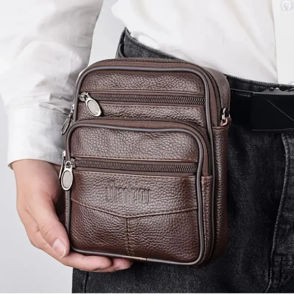Nuova borsa a tracolla da uomo in vera pelle verticale borsa a tracolla multifunzionale alla moda valigetta borsa a tracolla da viaggio casual 5
