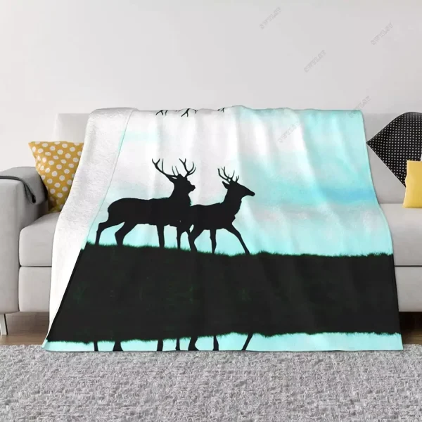 Coperta di flanella di cervo King Full Size coperta di animali selvatici per divano letto decorazione del divano leggero confortevole Super morbido 3