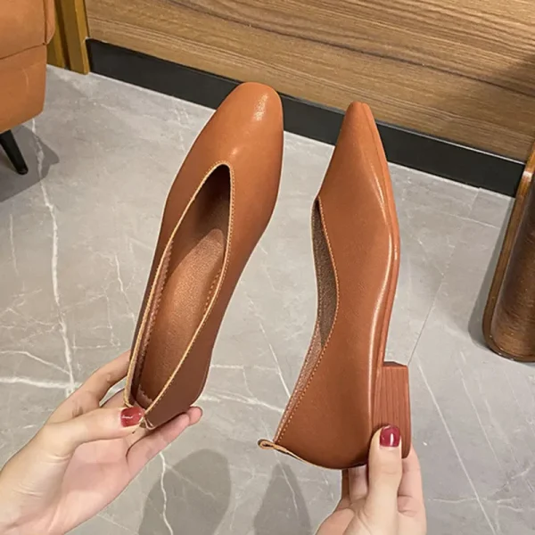 Donna primavera casual punta quadrata bassa suola morbida Lolita appartamenti ballerina rossa femminile elegante francese retrò fibbia Mary Janes 3