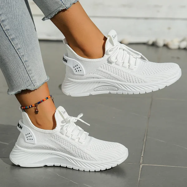 scarpe da donna sneaker casual autunno 2025 nuova moda per il tempo libero sport scarpe singole all'ingrosso fabbrica transfrontaliera tendenza tessitura a mosca 5