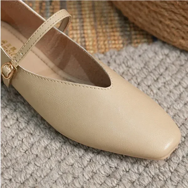 Donna primavera casual punta quadrata bassa suola morbida Lolita appartamenti ballerina rossa femminile elegante francese retrò fibbia Mary Janes 6