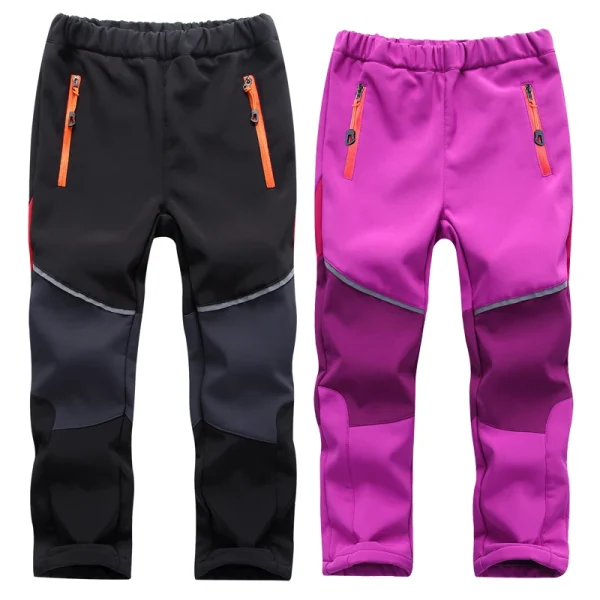 nuova primavera antivento impermeabile per bambini all'aperto pantaloni da sci per bambini ragazzi ragazze pantaloni soft shell caldi adolescenti pantaloni da arrampicata pantaloni della tuta 2