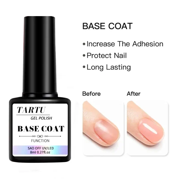 1 pz/2 pezzi/3 pezzi 8 ml set funzionale per nail art in gel con rivestimento base e top coat con diamanti, top opaco, soak off per lo strumento di progettazione di nail art 3