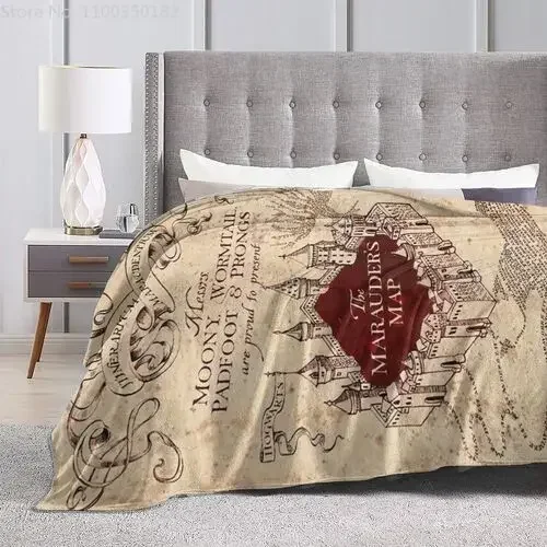 Ai Weier Extra morbido Mi piace l'esercizio Marauders Mappa Coperte da tiro, Coperta da viaggio in flanella Sherpa Coperte indossabili, Grandi 4
