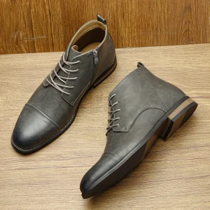 Stivali da uomo Stivali comodi in pelle alla caviglia di marca di moda da uomo # KD894 1