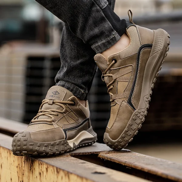 Stivali antinfortunistici da uomo Scarpe indistruttibili Sneakers Stivali protettivi con punta in acciaio Anti-smash Anti-puntura Scarpe antinfortunistiche da lavoro antiscivolo 6