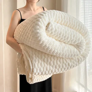 WOSTAR Coperte invernali in caldo pile corallo per letti spessa coperta di flanella scozzese soffice peluche morbida trapunta accogliente lenzuolo termico 150 1
