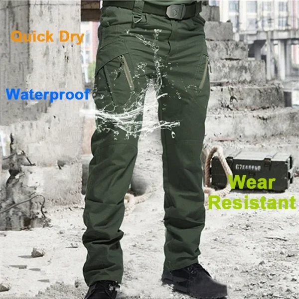 Pantaloni cargo da uomo Pantaloni multitasche impermeabili resistenti all'usura Tute da allenamento casual Abbigliamento Comodo e traspirante 4