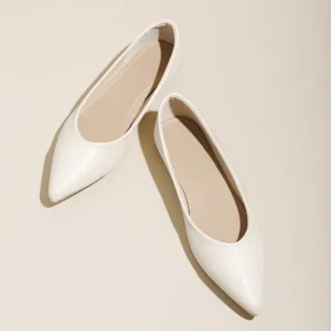 Scarpe basse da donna Nuova suola morbida a punta in morbida pelle Bocca poco profonda Fondo piatto Scarpe da donna leggere Scarpe da lavoro 1