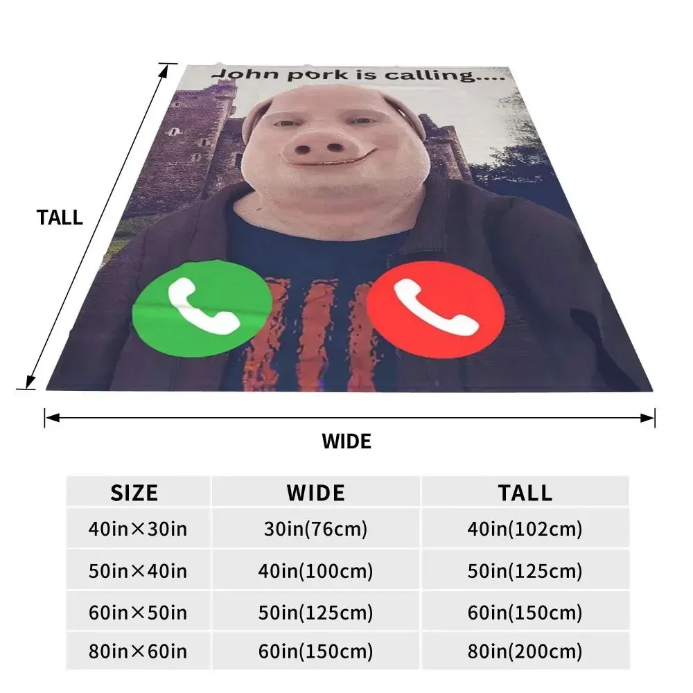 John Pork sta chiamando coperte morbida e calda coperta in flanella per letto, soggiorno, picnic, viaggio, divano di casa 4