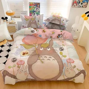 Nuovo Anime Totoro Set biancheria da letto Copripiumino Set letto Copripiumino Federa Trapunte King Queen Size Ragazzi Set biancheria da letto per adulti 1